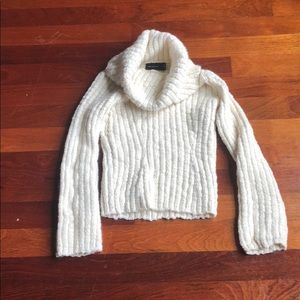 The Limited Cream Ribbed Cowl Sweater